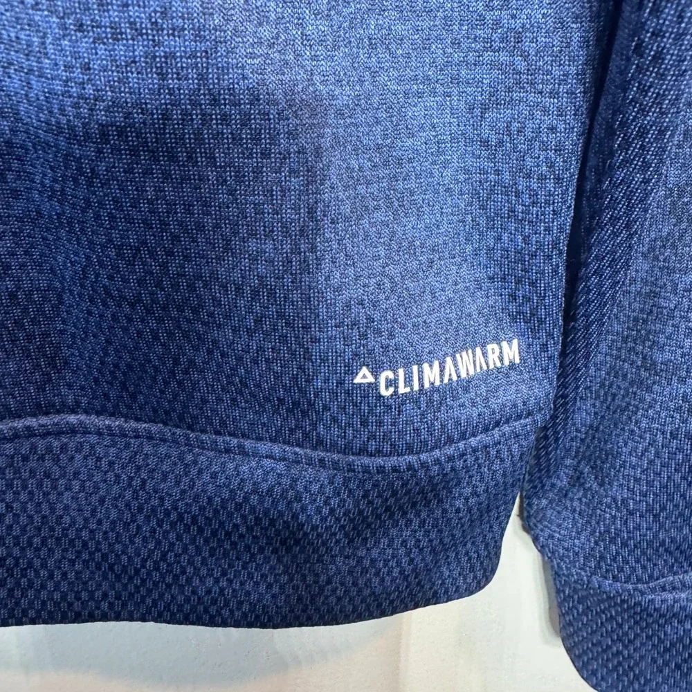 Adidas Baseball Hoodie Sweatshirt Men's Medium Blue ClimaWarm Athletic‎ Pullover